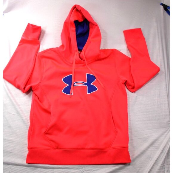 Under Armour Tops - Under Armour Womens Coldgear Orange & Blue Hoodie Sweatshirt LG/G